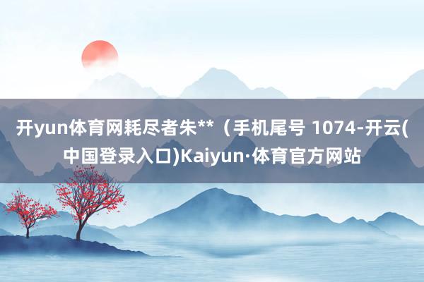 开yun体育网耗尽者朱**（手机尾号 1074-开云(中国登录入口)Kaiyun·体育官方网站